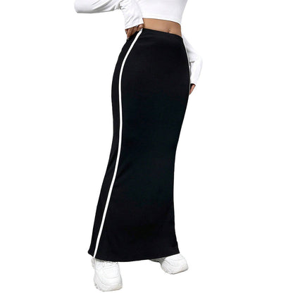 Damen Maxirock mit Streifen Figurbetonter Schnitt Eveloria