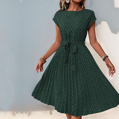 Damen Midikleid Asymmetrisch Dekorativer Bindegürtel Eveloria