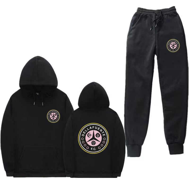 Damen Lounge-Anzug Bequem Kängurutasche Modern Schwarz Eveloria - Eveloria