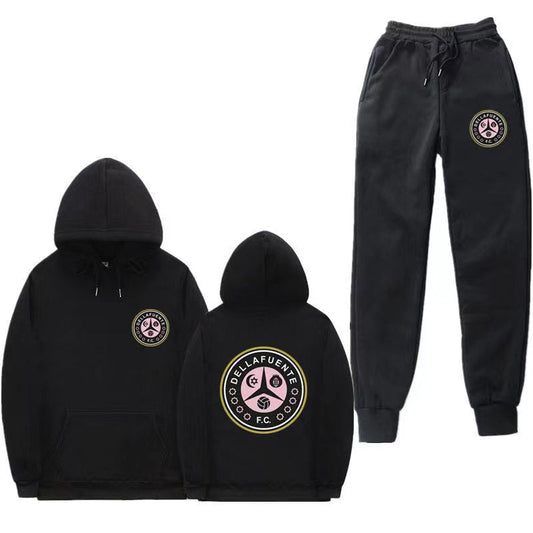 Damen Lounge-Anzug Bequem Kängurutasche Modern Schwarz Eveloria - Eveloria