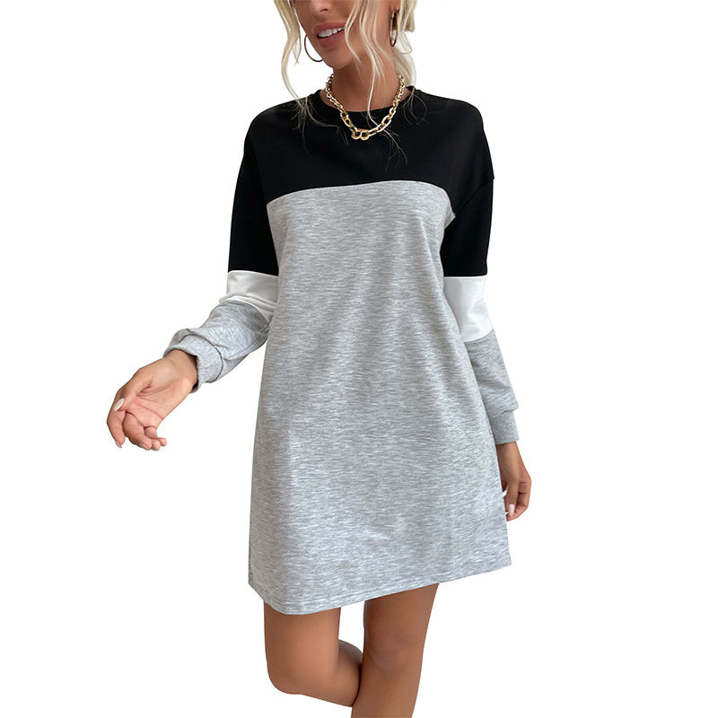 Damen Freizeitkleid Farbblockdetails Lässiger Schnitt Eveloria