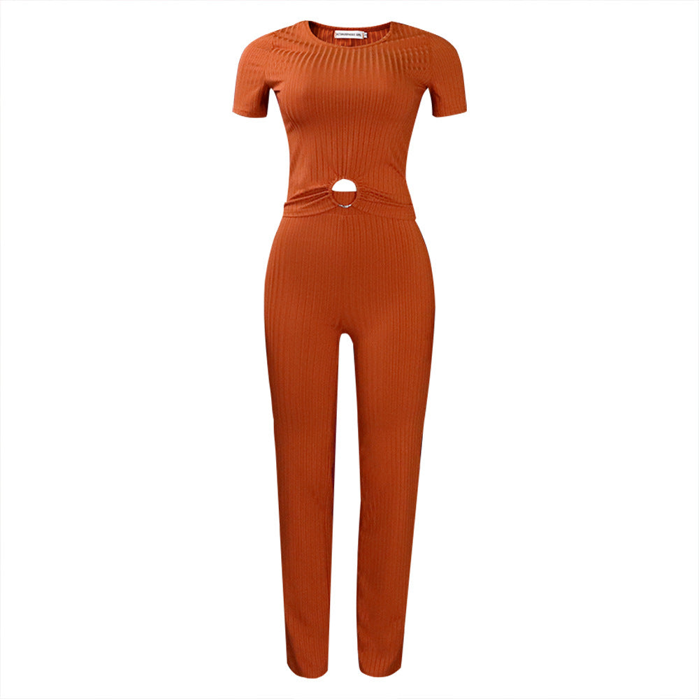 Damen Jumpsuit Hochgeschnitten Mit Schlitz Eveloria