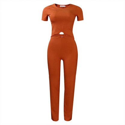 Damen Jumpsuit Hochgeschnitten Mit Schlitz Eveloria