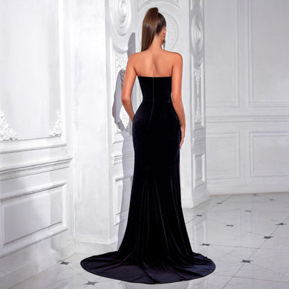 Damen Abendkleid transparentes Oberteil Figurbetonter Schnitt Eveloria