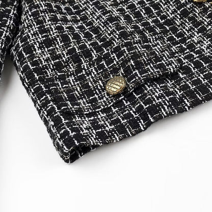 Damen Bouclé-Jacke Knöpfe Eveloria