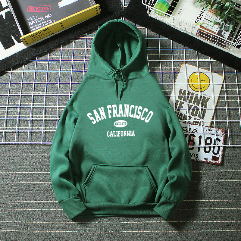Damen Kapuzenpullover Lässig San Francisco Print Bequem