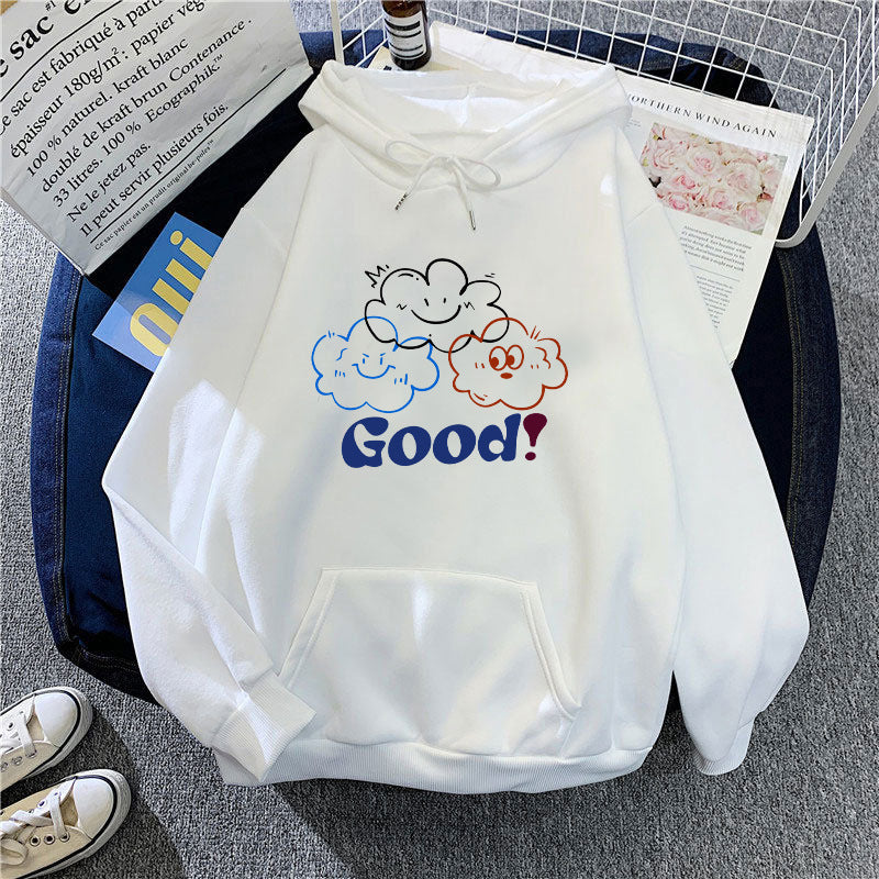 Damen Kapuzenpullover Cartoon-Motiv Bequem Eveloria
