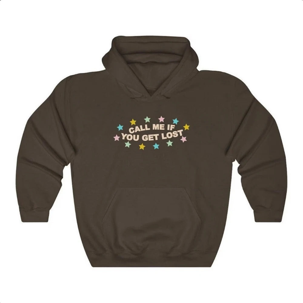 Damen Kapuzenpullover Kreativer Aufdruck Lässige Passform