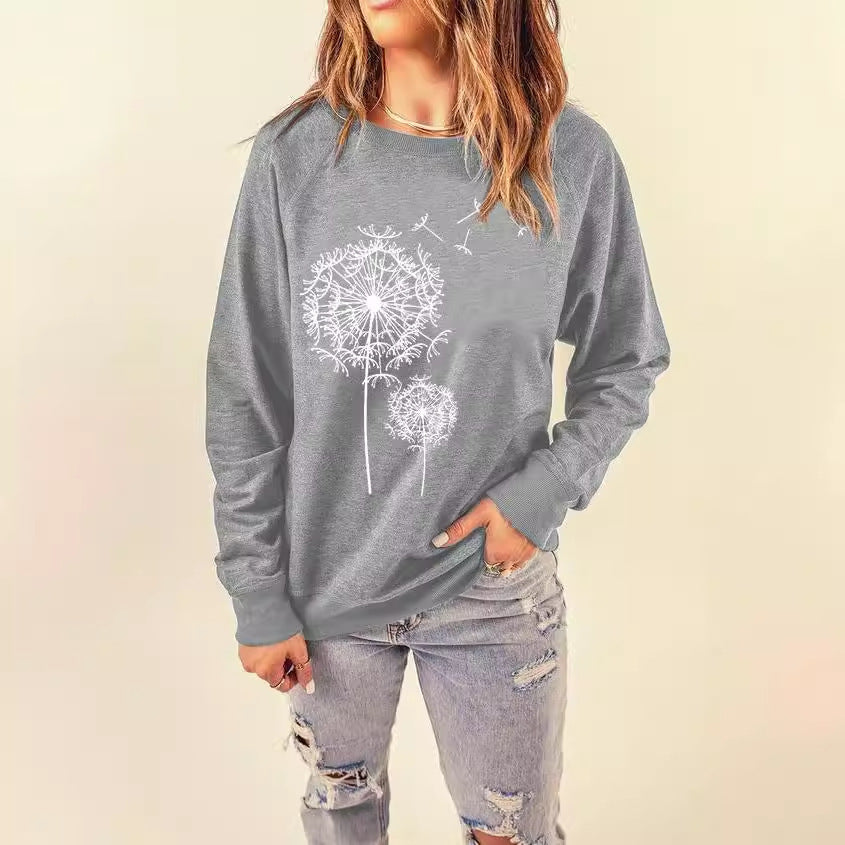 Damen Sweatshirt Pusteblumen-Motiv Eveloria