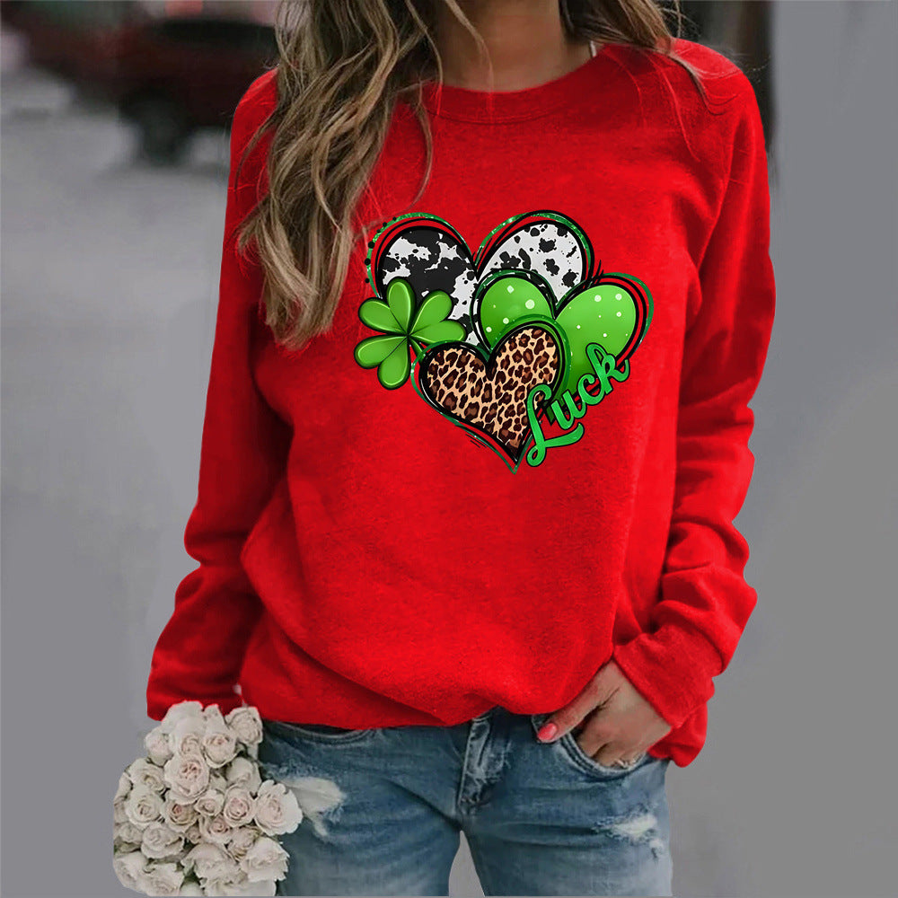 Damen Sweatshirt Herzdesign Auffälliges Motiv Eveloria