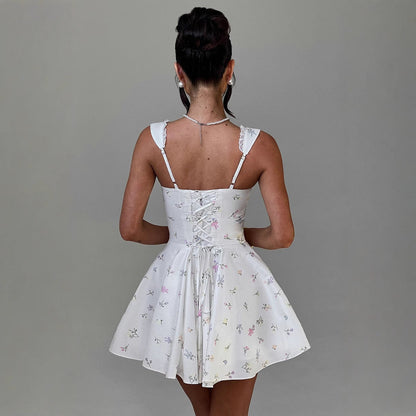 Damen Minikleid Tailliert Verspielt