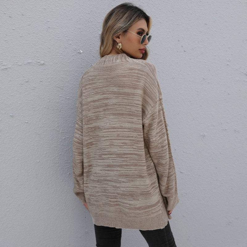 Damen Cardigan Lässiger Schnitt Strukturstrick Beige