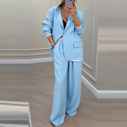 Damen Oversized Blazer-Set mit Anzughose Elegant