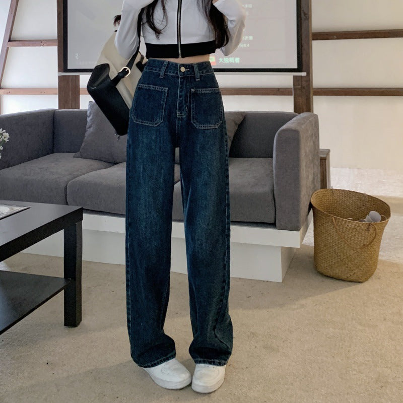 Damen High-Waist Jeans Weit Eveloria