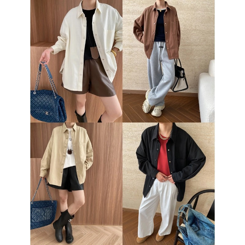 Damen Overshirtjacke mit Brusttasche und Druckknöpfen Eveloria