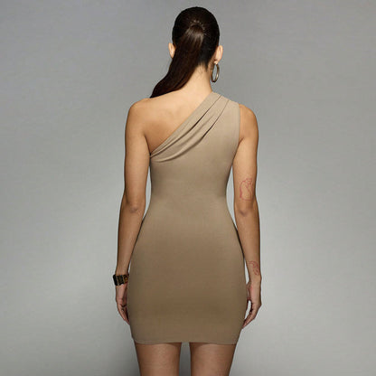 Damen Minikleid Cut-Out Asymmetrischer Ausschnitt