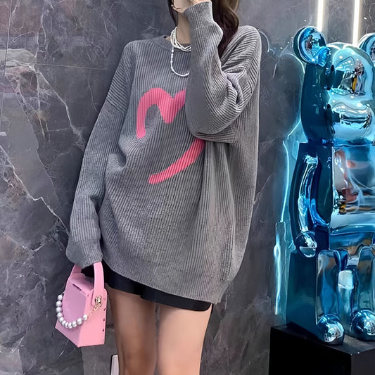 Damen Oversized Pullover Strukturiertes Zopfmuster Eveloria - Eveloria
