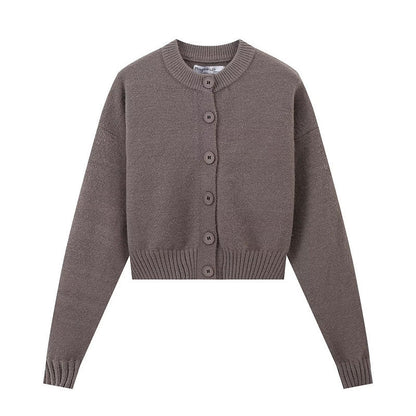 Damen Strickcardigan Kurz Knopfverschluss Eveloria