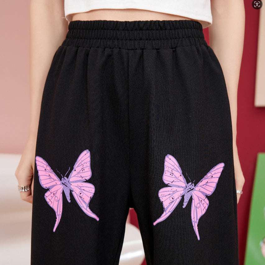 Damen Jogginghose Eveloria Bunt Schmetterling