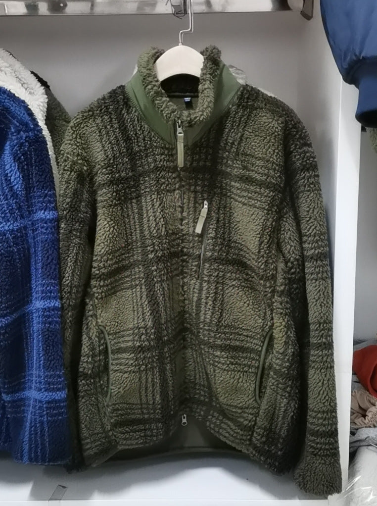 Damen Fleecejacke Wabenstruktur Hochkragen Grau Eveloria