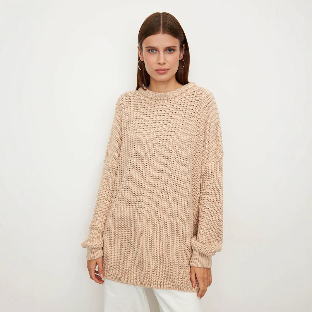 Damen Oversized Strickpullover Lässiger Schnitt Eveloria