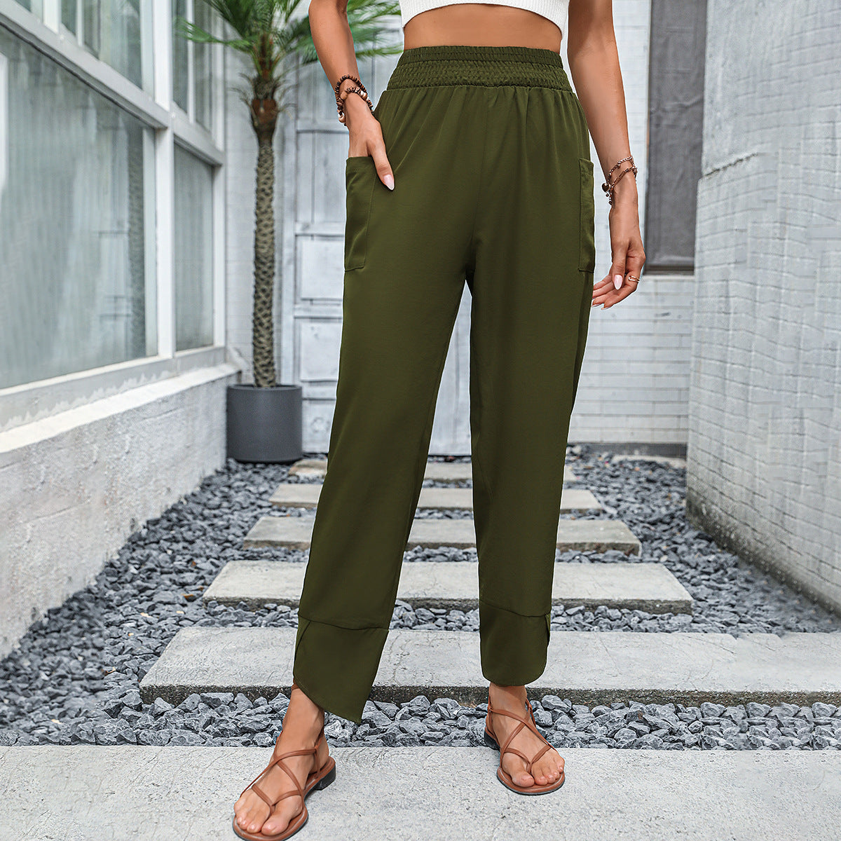 Damen Freizeithose Elastischer Taillenbund Bequem - Eveloria