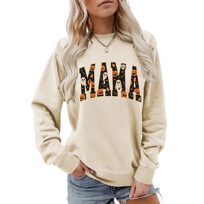 Damen Sweatshirt Halloween-Design Baumwolle Komfort Schnitt