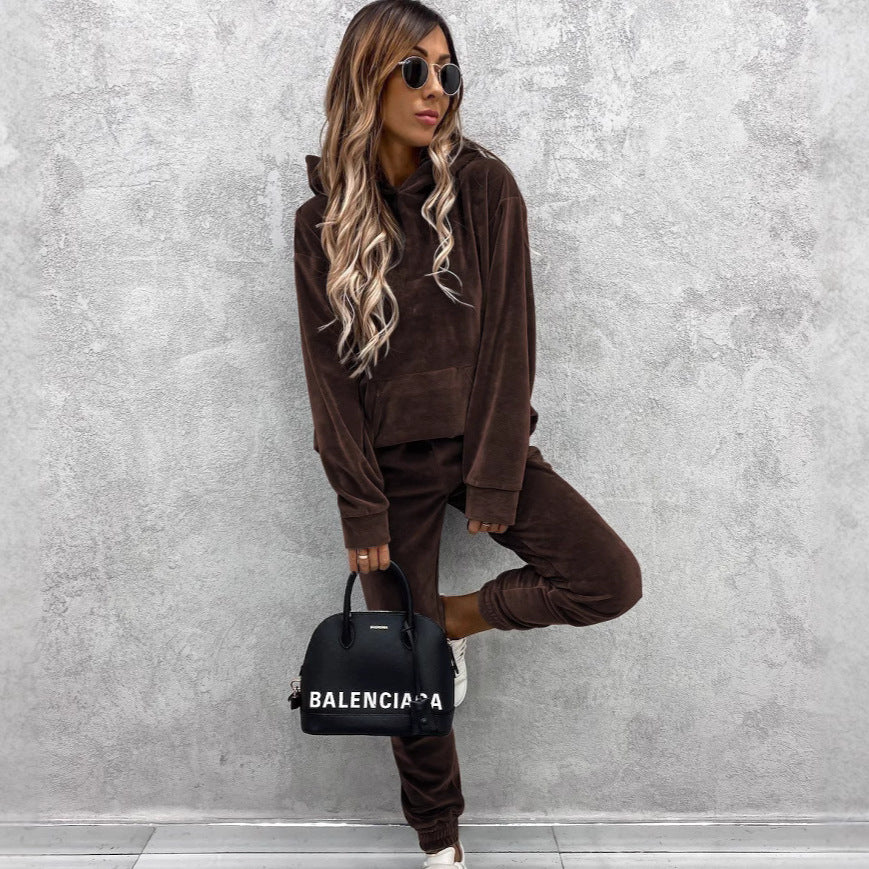 Damen Fleece-Hoodie Kuschelig Lässig Grau Eveloria