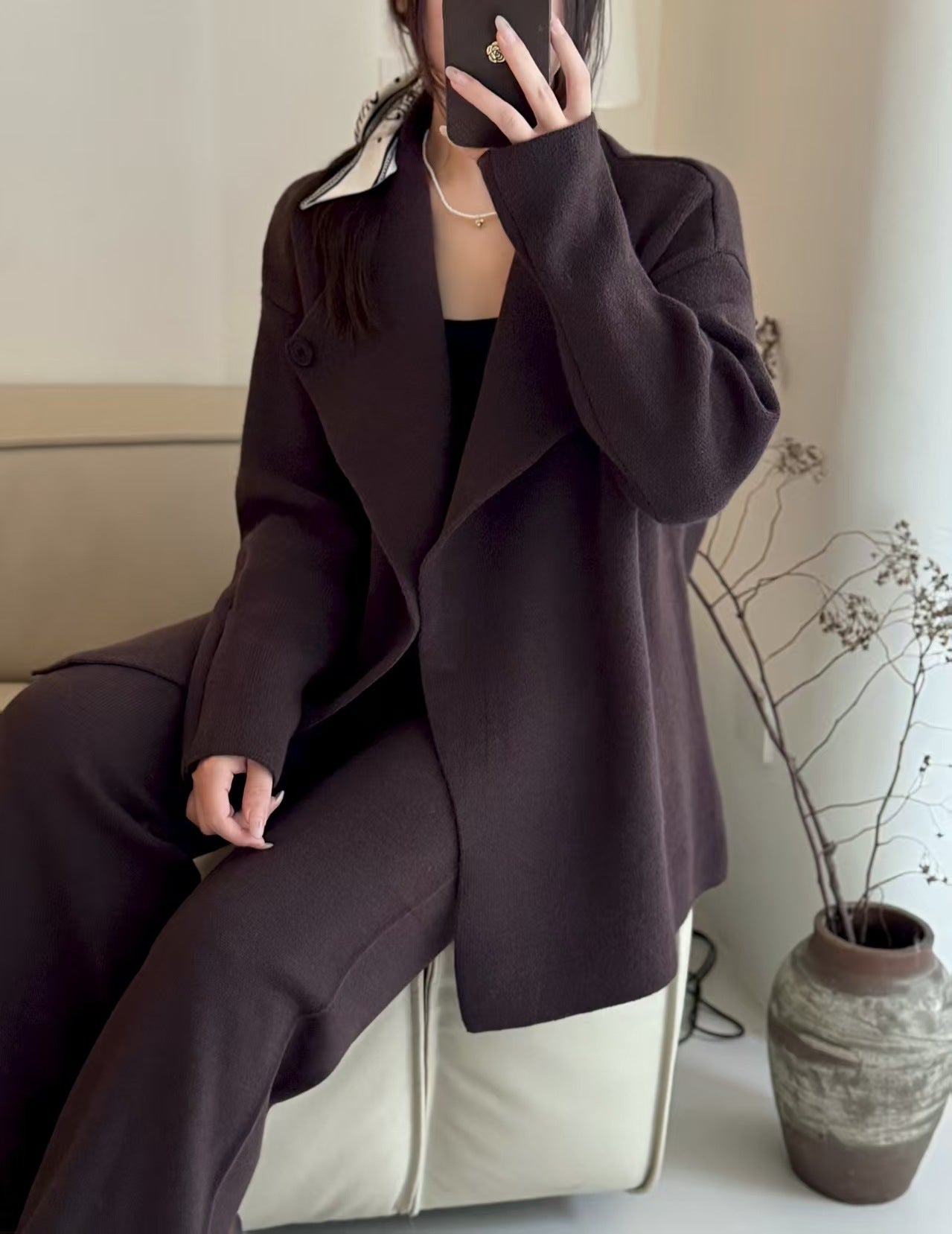 Damen Strickjacke Tailliert mit Gürtel Eveloria