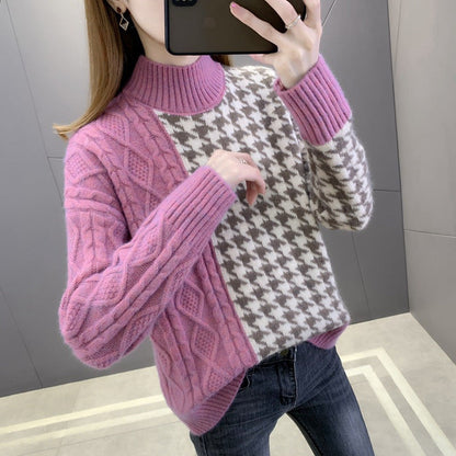 Damen Strickpullover Strukturiertes Zopfmuster Elegante Akzente