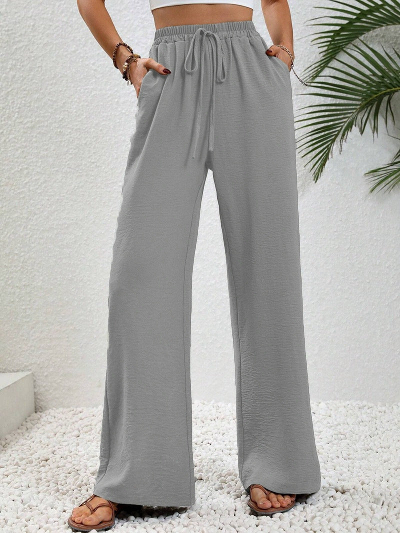 Damen Sommerhose Weite Elastischer Bund Beige