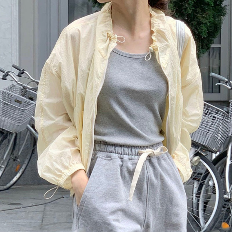 Damen Sommerjacke Leicht Rüschendetails Eveloria - Eveloria