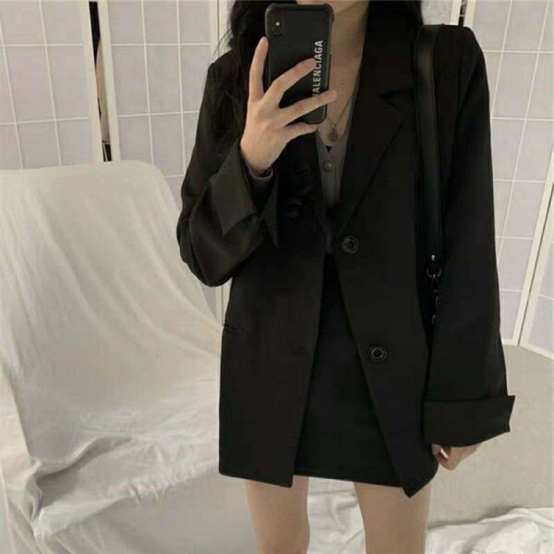 Damen Blazer Zwei-Knopf-Verschluss Weiter Schnitt Eveloria