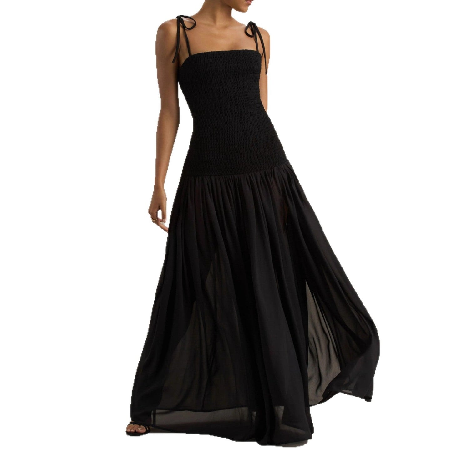 Damen Maxi-Kleid Verstellbare Spaghettiträger Eleganter Schnitt