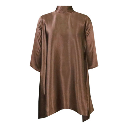 Damen Tunika Satin-Look Hochkragen Eveloria
