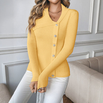 Damen Strickpullover V-Ausschnitt Elegantes Design