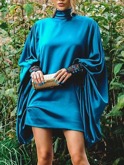 Damen Etuikleid Oversized-Schnitt Dekorative Ärmel