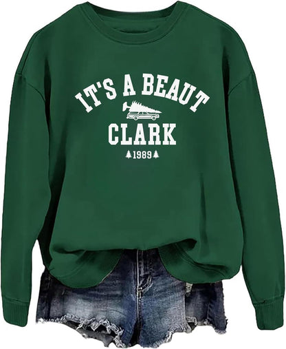Damen Sweatshirt Lässiger Schriftzug Bequemer Schnitt Grau Eveloria