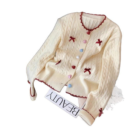 Damen Strickjacke Zopfmuster Verspielte Verzierungen Eveloria