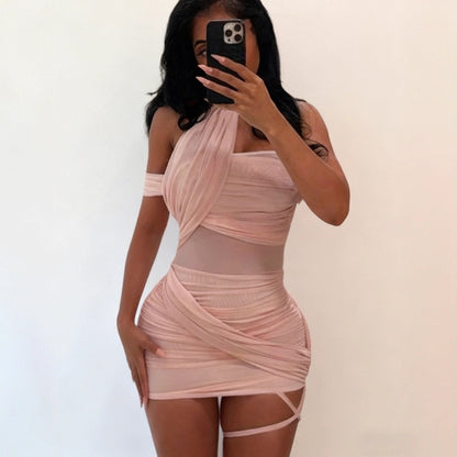 Damen Wickelkleid Asymmetrisch Figurbetont Eveloria