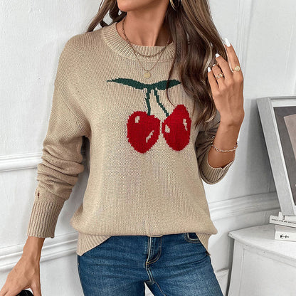 Damen Strickpullover Lässiger Schnitt Fruchtig - Eveloria