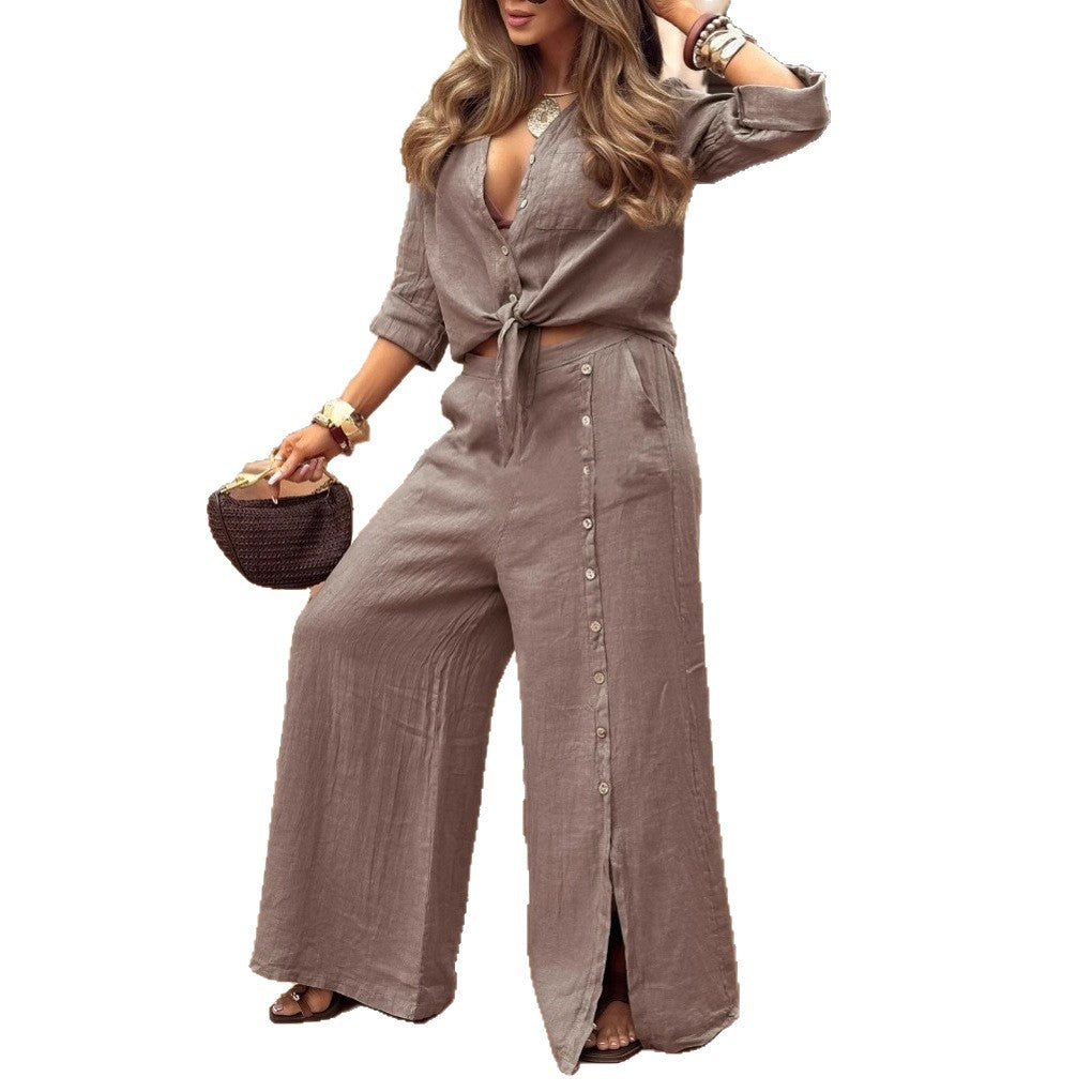 Damen Lässiges Hemd und Hose Set Eveloria