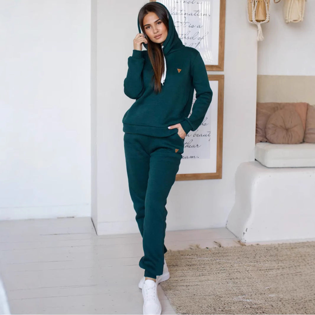 Damen Sport-Outfit Hoodie und Jogginghose Set Hochkragen