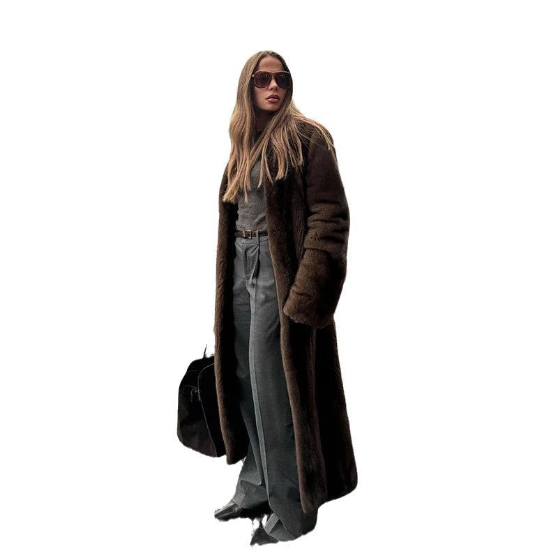 Damen Kunstfellmantel Elegantes Design Eveloria