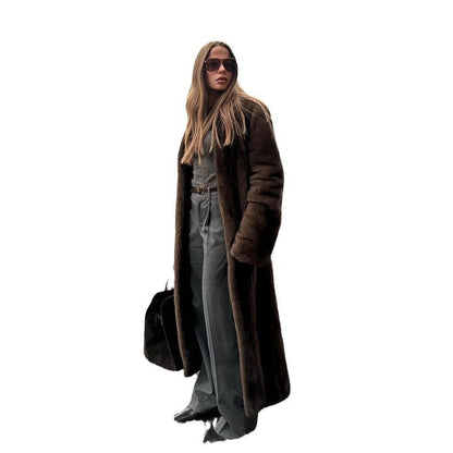 Damen Kunstfellmantel Elegantes Design Eveloria