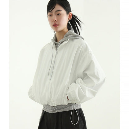 Damen Übergangsjacke Lässig Hochkragen Kordelzug Eveloria