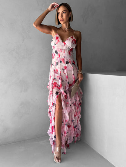 Damen Maxikleid Floral Print Sommer