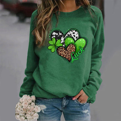 Damen Sweatshirt Herzdesign Auffälliges Motiv Eveloria