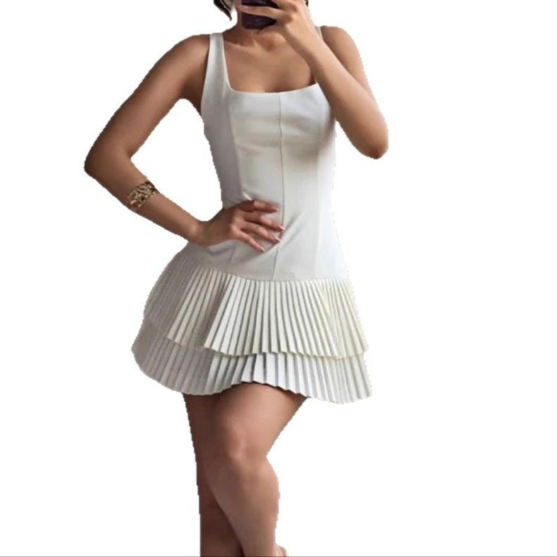Damen Kurzkleid Rüschendetails Fließend Eveloria
