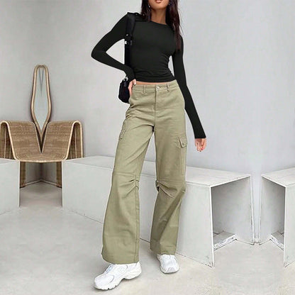 Damen Langarmshirt Rundhalsausschnitt Elegantes Basicshirt Weiss